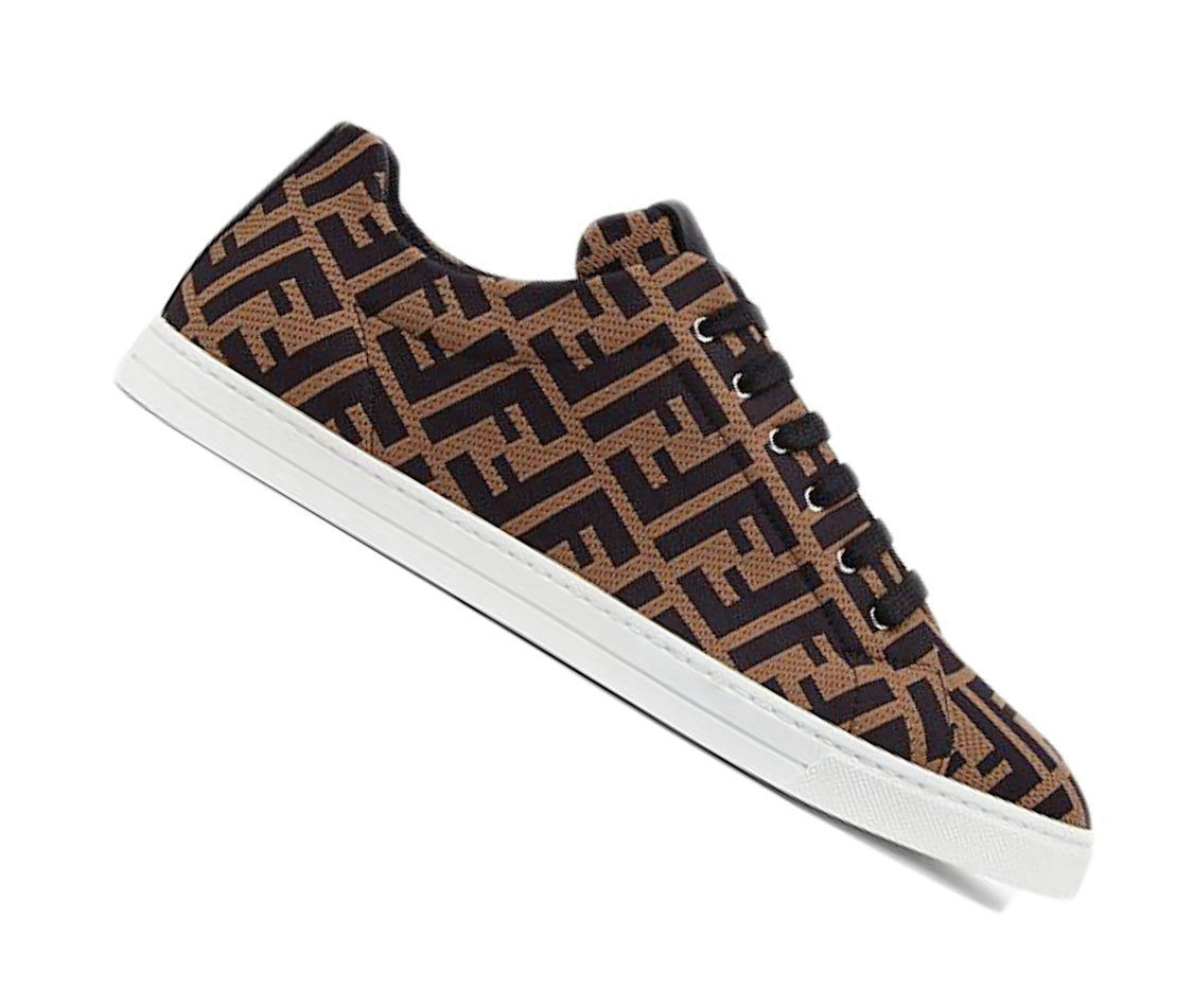Sneakers - Brown tech fabric low-tops