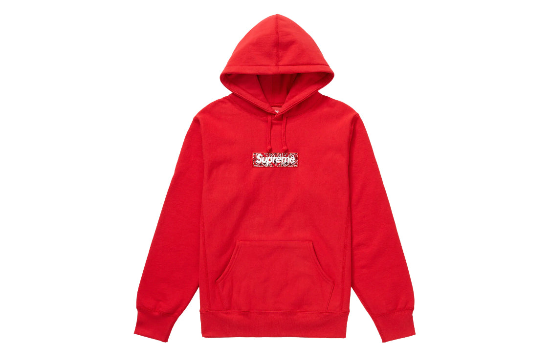 Supreme Bandana Box Logo Hooded Sweatshirt "Red"